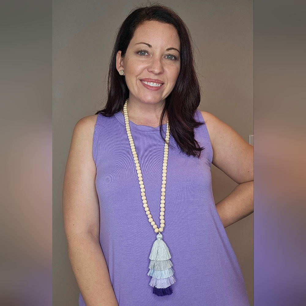 Step Into Spring Tassel Necklace - Picture 4 of 4